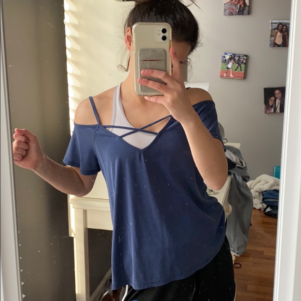 off the shoulder top with spaghetti straps